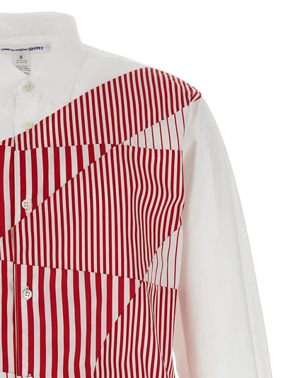 Shop Comme Des Garçons Striped Patterned Shirt In White