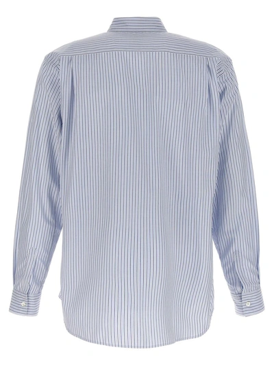 Shop Comme Des Garçons Striped Shirt In Light Blue