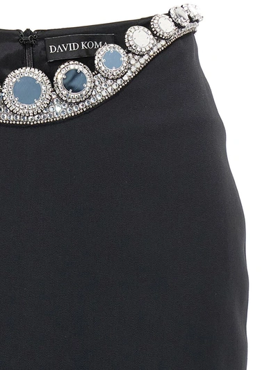 Shop David Koma 'puffer Circle Embroidery' Skirt In Black