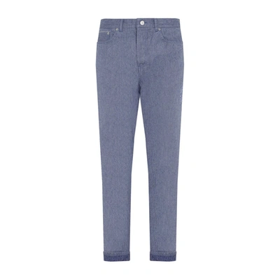 Shop Dior Homme  Cotton Slim Fit Jeans In Blue