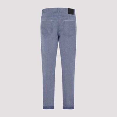 Shop Dior Homme  Cotton Slim Fit Jeans In Blue