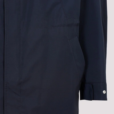 Shop Dior Homme  Hooded Parka Coat In Blue