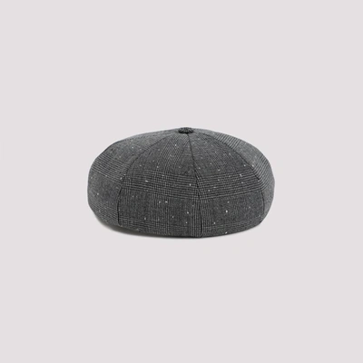 Shop Dior Homme  Wool-blend Canvas With Prince Of Wales Motif Hat In Grey
