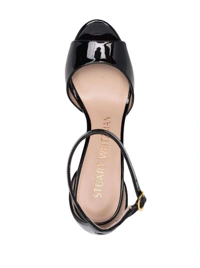 Shop Stuart Weitzman Discoplatform M Patent Leather Sandal In Black