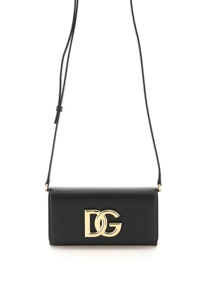Shop Dolce & Gabbana 3.5 Leather Clutch In Black