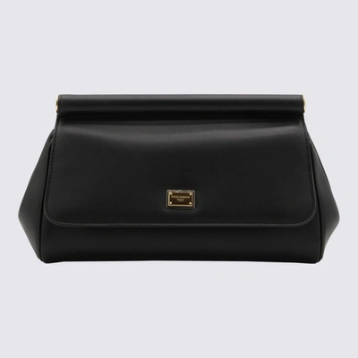 Shop Dolce & Gabbana Black Leather Sicily Clutch Bag