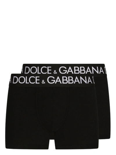 Shop Dolce & Gabbana Cotton Boxers In Black