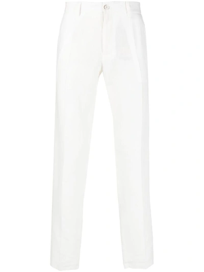 Shop Dolce & Gabbana Linen Trousers In White