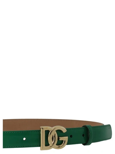 Shop Dolce & Gabbana Logo Belt In Green