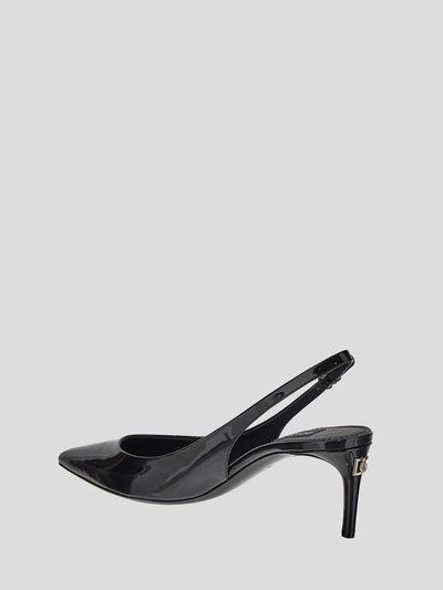 Shop Dolce & Gabbana Patent Leather Cardinale Slingback Shoes In Black