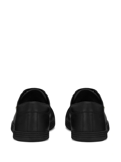 Shop Dolce & Gabbana Saint Tropez Leather Sneakers In Black