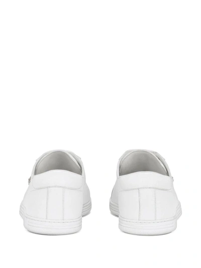 Shop Dolce & Gabbana Saint Tropez Leather Sneakers In White