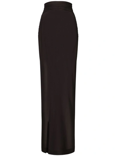 Shop Dolce & Gabbana Transparent Long Skirt In Black