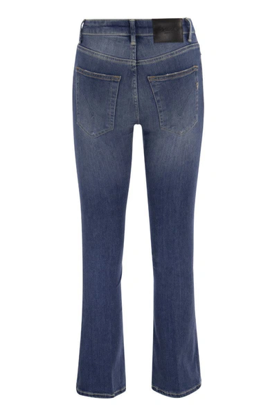 Dondup Mandy High-waisted Flared Jeans With Ankle Length In Denim Blue