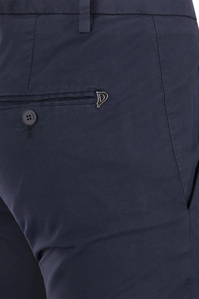 Dondup Timeless Trousers With Pockets And Loops In Navy Blue