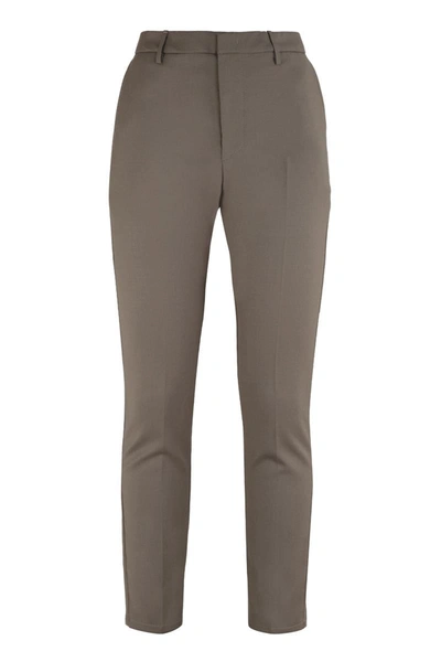 Shop Dondup Ral Stretch Wool Trousers In Grey
