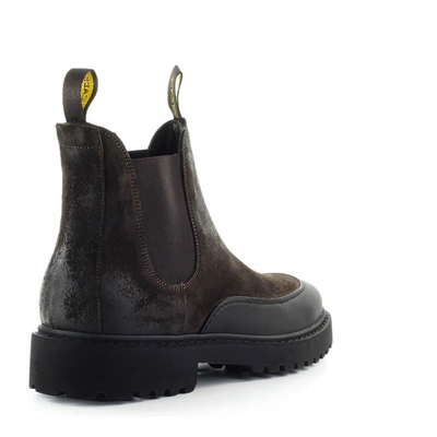 Shop Doucal's Dark Brown Suède Chelsea Boot