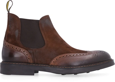 Shop Doucal's Denver Suede Chelsea Boots In Brown