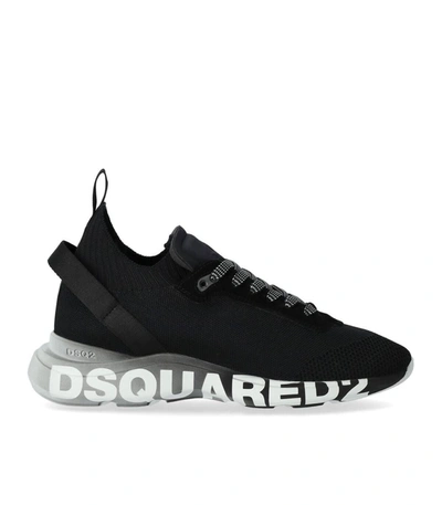 Shop Dsquared2 Fly Black Sneaker With Logo