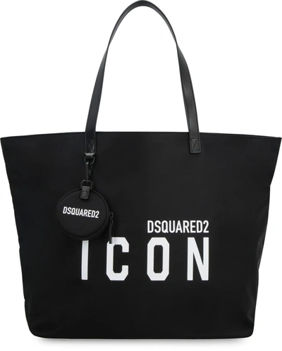 Shop Dsquared2 Be Icon Nylon Tote In Black