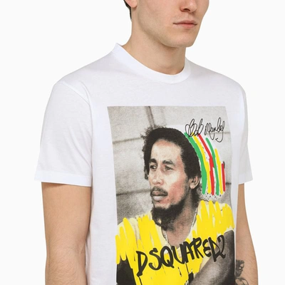 Shop Dsquared2 Bob Marley Cool T-shirt In White