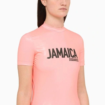 Shop Dsquared2 Glossy T-shirt With Print In Pink