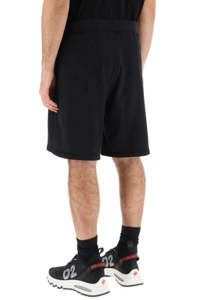 Shop Dsquared2 Jersey Bermuda Shorts With Logo In Black