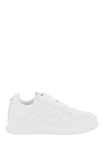 Shop Dsquared2 Leather Canadian Sneakers In White
