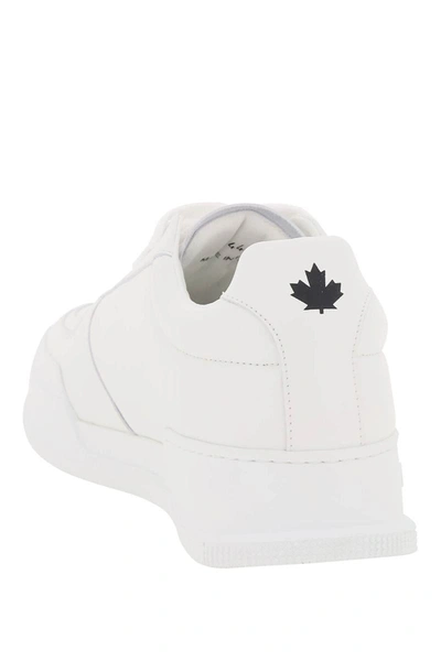 Shop Dsquared2 Leather Canadian Sneakers In White