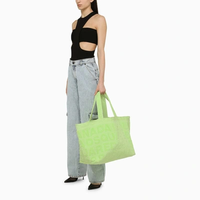 Shop Dsquared2 Lime Terry Tote Bag In Green