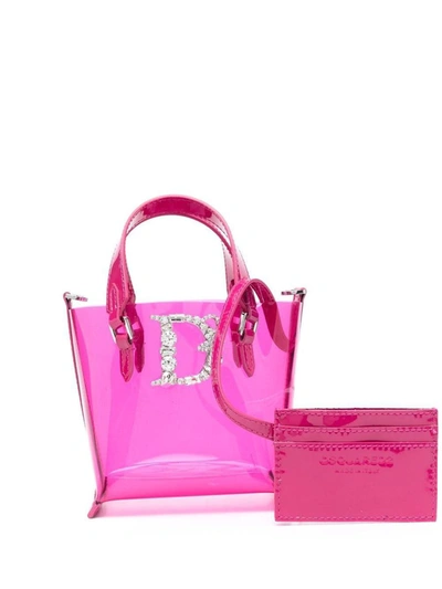 Shop Dsquared2 Logo Pvc Shopping Bag In Pink