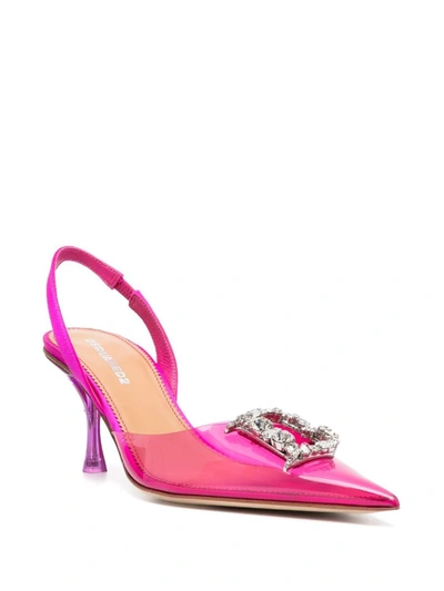 Shop Dsquared2 Rhinestone Detail Slingback Pumps In Pink