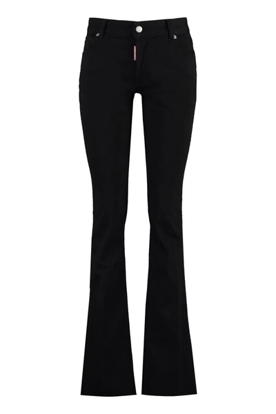 Shop Dsquared2 Twiggy 5-pocket Bootcut Jeans In Black