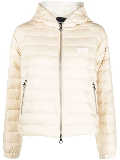 Shop Duvetica Caroma Hooded Down Jacket In Beige