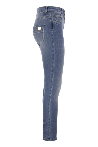 Shop Elisabetta Franchi Five-pocket Jeans In Light Blue