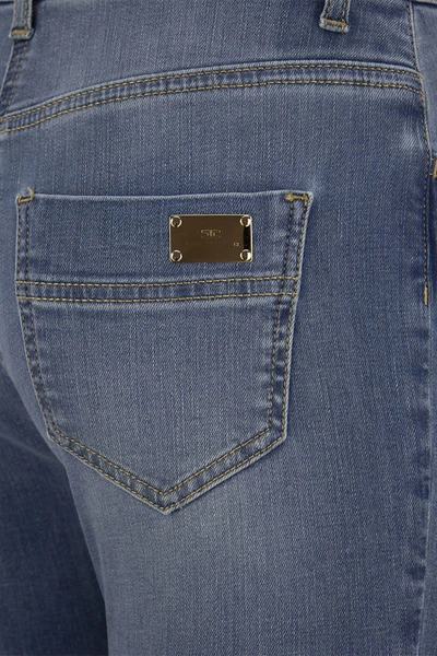 Shop Elisabetta Franchi Five-pocket Jeans In Light Blue