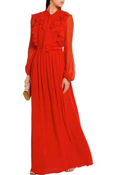 Shop Giambattista Valli Ruffled Silk-georgette Gown