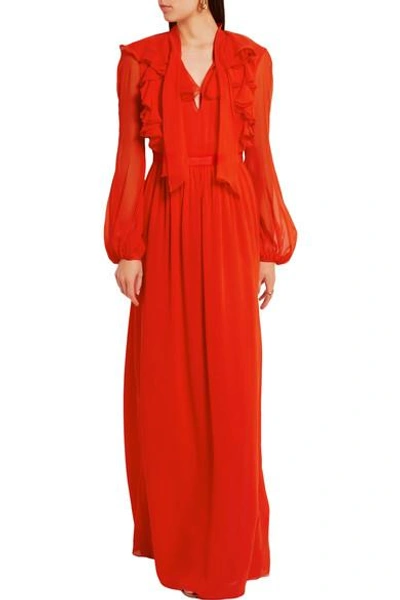 Shop Giambattista Valli Ruffled Silk-georgette Gown