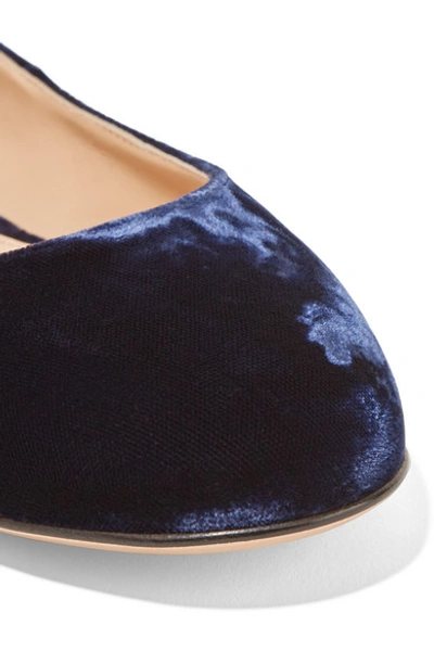 Shop Gianvito Rossi Velvet Ballet Flats