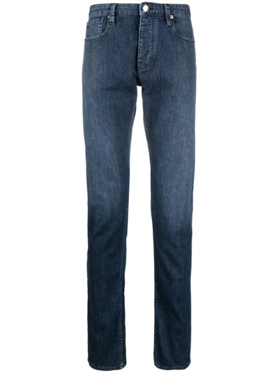 Shop Emporio Armani Ea7  Skinny Denim Jeans In Blue