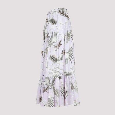 Erdem Palm-print Tiered Maxi Skirt In Multicolour