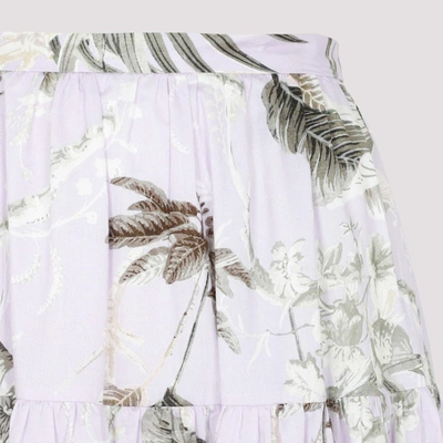 Erdem Palm-print Tiered Maxi Skirt In Multicolour