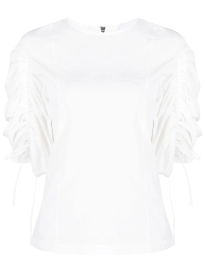Shop Erika Cavallini Cotton Blouse In White