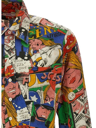 Shop Erl 'comic Book' Shirt In Multicolor