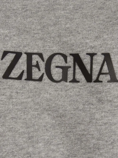 Shop Ermenegildo Zegna Logo Sweatshirt In Gray