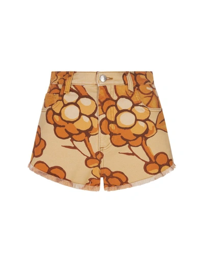Shop Etro Denim Shorts In Orange