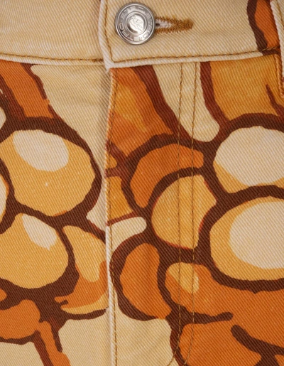 Shop Etro Denim Shorts In Orange