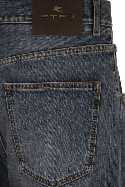 Shop Etro Easy-fit Five-pocket Jeans In Denim Blue