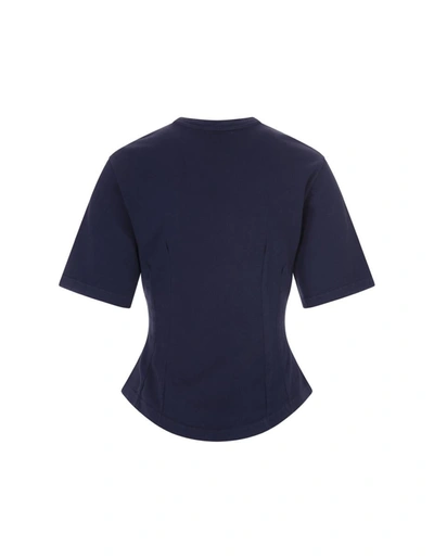Shop Etro Fitted T-shirt With Logo In Blue