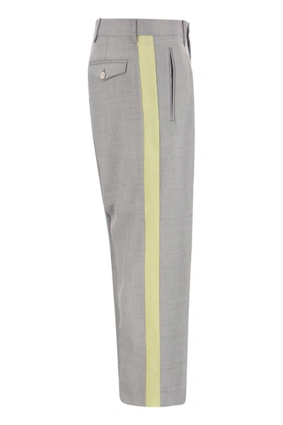 Shop Etro Fresh Wool Tailored Trousers In Grey